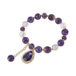 NEW - Amethyst, Austrian Crystal, and Simulated Purple Sapphire Bracelet